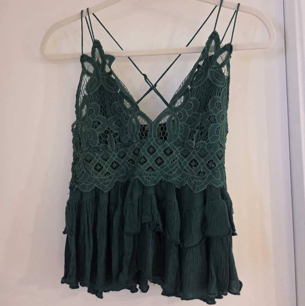 Elegant Green Lace Women’s Top